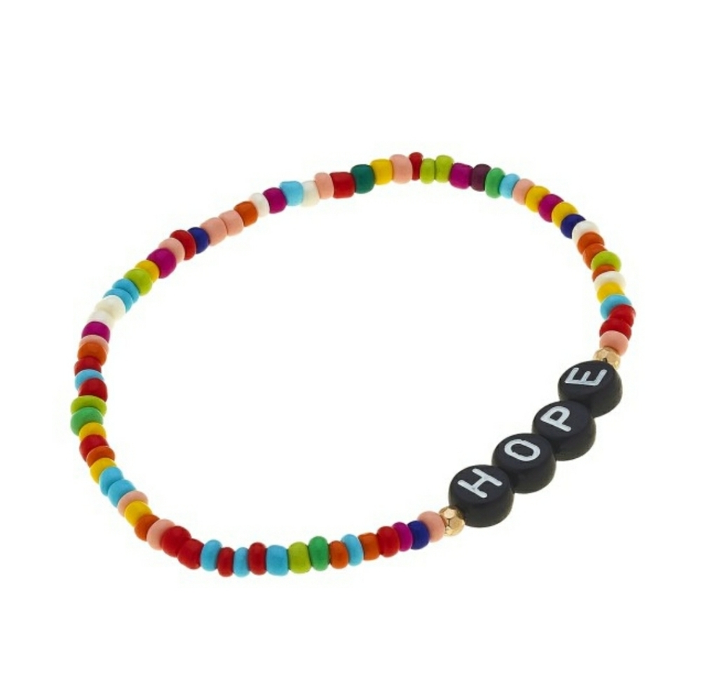 HOPE--Seed Bead Stretch Bracelet